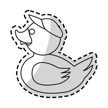 Toy duck cartoon icon. Childhood play cute and game theme. Isolated design. Vector illustration