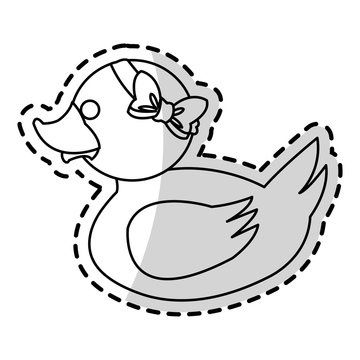 Toy duck cartoon icon. Childhood play cute and game theme. Isolated design. Vector illustration
