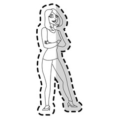 Fototapeta na wymiar Woman cartoon icon. Girl female avatar person people and human theme. Isolated design. Vector illustration