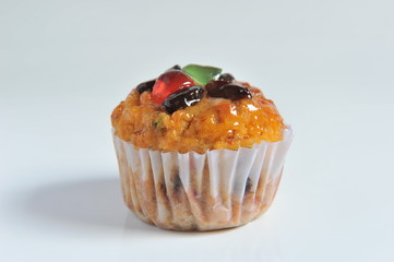 cake pudding in isolate white background