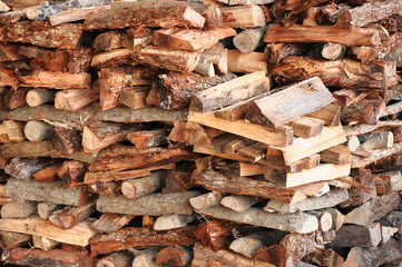 stacking fire wood