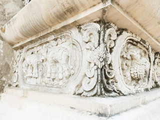 Naklejka premium beautiful sculpture decorated on the wall in Pra-sing temple ,Ch