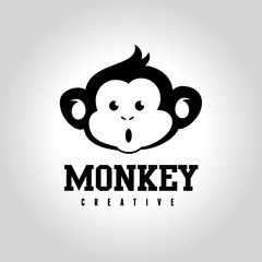 Naklejka premium Szablon Logo Małpy.