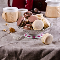 Brown and beige macaroon