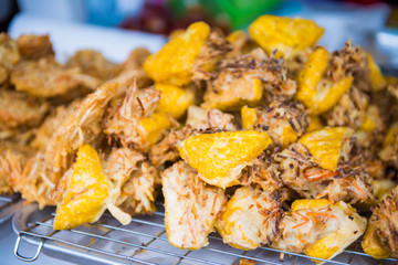 local thai food in market.