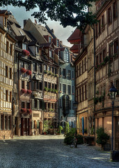 Fototapeta na wymiar Die berühmte Weißgerbergasse in Nürnberg