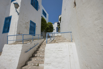 Traditional houses and staircases, Tunis, Tunisia