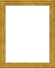 Golden vintage picture frame isolated on white background. Digital illustration art work.