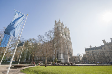 Fototapeta premium View of Westminster Abbey in London, England, UK