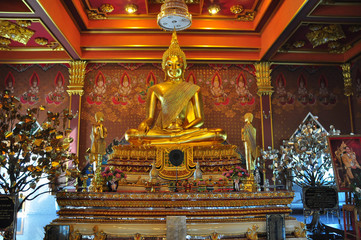Golden buddha statue at Wat Khun Inthapramun, Thailand