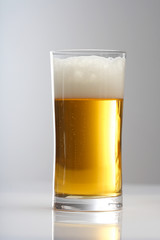 Close up of glass of beer