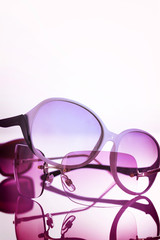 Purple Sunglasses in studio