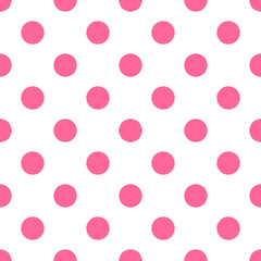 Seamless polka dot pattern pink background