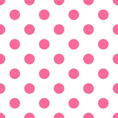 Sierkussen Naadloze polka dot patroon roze achtergrond © FARBAI