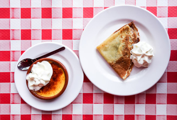 Homemade french crepe on the table