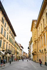 Fototapeta na wymiar PISA, ITALY - July 24, 2016. street view of Old Town Pisa Tuscan