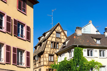 Beautiful view of ancient buildings at Strasbourg, Alsace, Franc