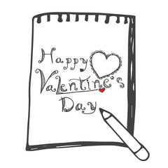 Vector freehand of love valentine text doodles