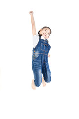 Asian cute child is jumping