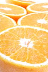 Closeup of sliced oranges - studio shot