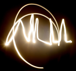 Abstract slow speed light painting. Freeze Light.