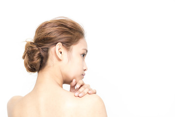 Fototapeta premium beauty girl of half latina and half asian, beauty and cosmetics image