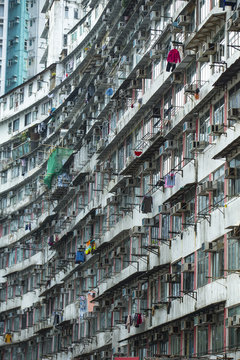High density apartment block, Hong Kong, China
