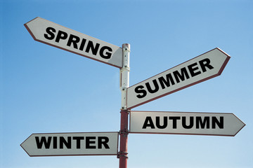 Fototapeta premium Four Seasons Sign Post