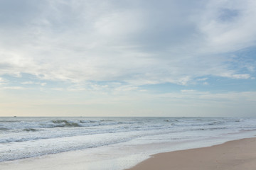 beautiful landscape summer sea with sand beach and clear sky