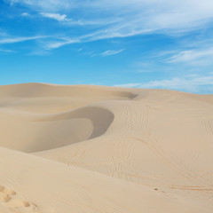 white sand dune desert in Mui Ne, Vietnam