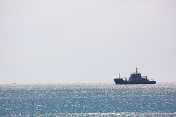 nautical fishing coracles, boats at fishing village in vietnam