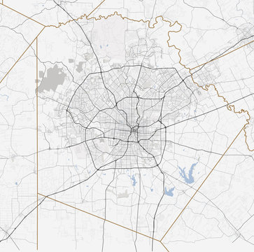 Map San Antonio city. Texas Roads