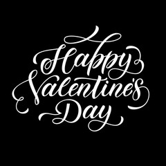 Valentine Day text calligraphy mongram vector greeting card