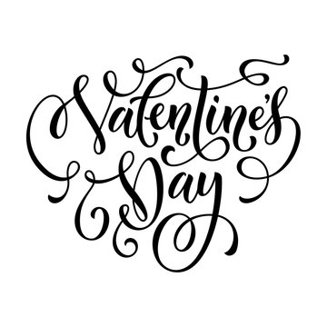 Valentine Day card love text calligraphy vector greeting