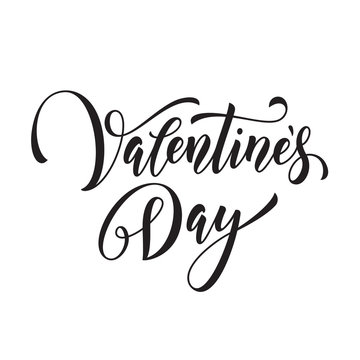 Text for Valentine Day greeting, vector hand drawn calligraphy