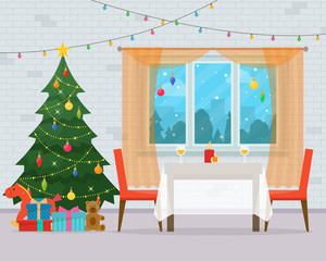 Obraz premium Christmas room interior.