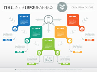 Obraz premium Vector infographic of technology or education process. Part of t