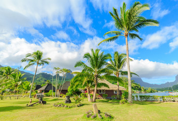 Beautiful sea and resort in Moorae Island at Tahiti PAPEETE, FRE