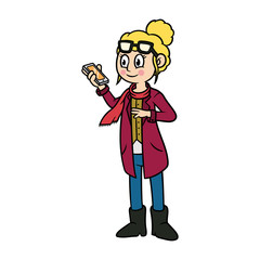 Cartoon Female Hipster Vector Illustration