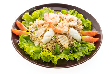 Seafood Spicy noodles salad with thai style