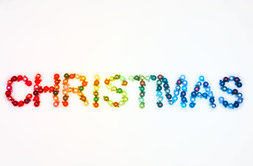 Christmas Baubles on white background