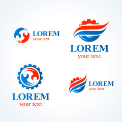 car service logo symbol emblem sign set