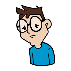 Cartoon Sad Person Vector Illustration