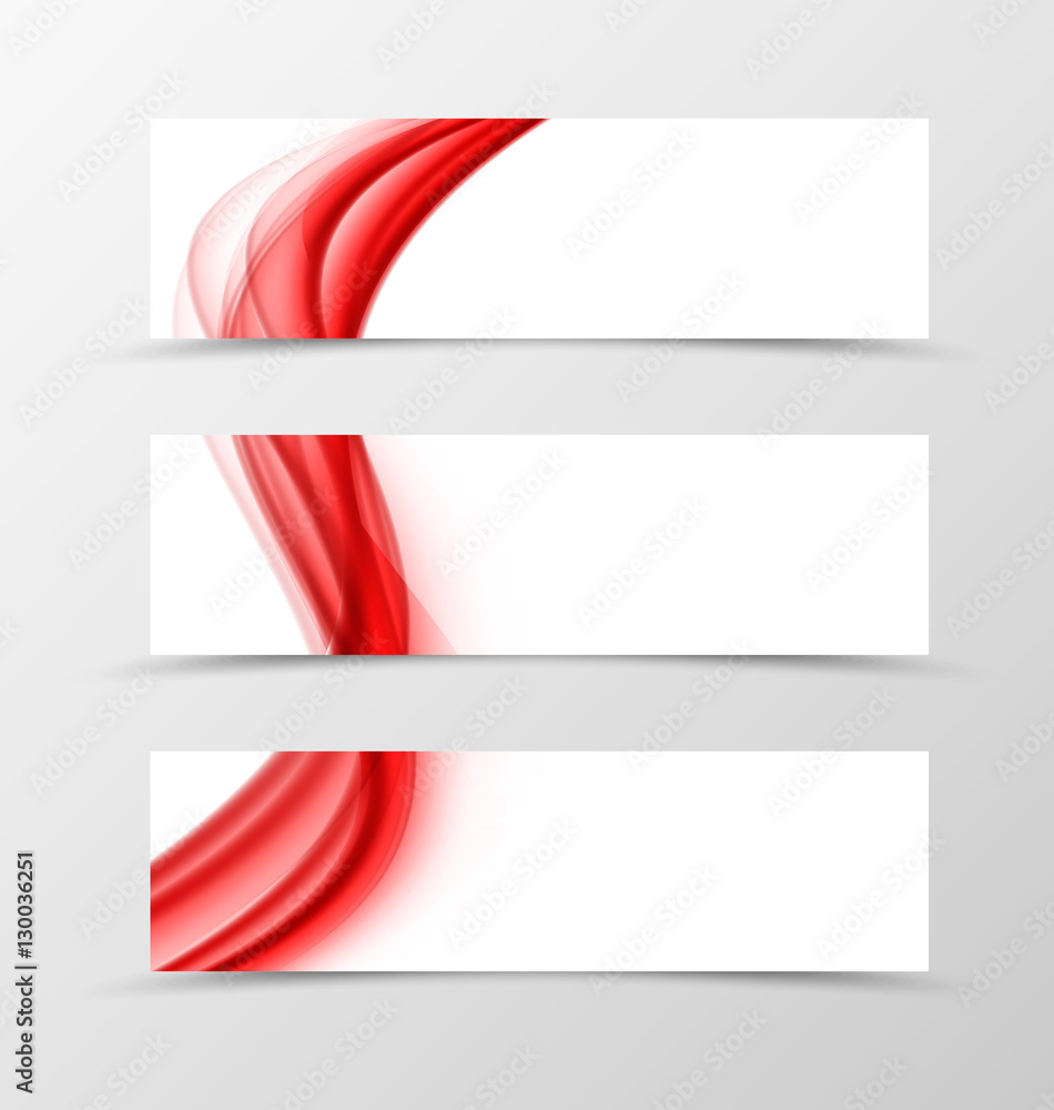 Aufkleber set of header banner wave design