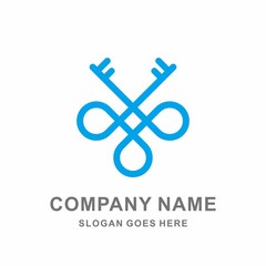 Fototapeta premium Key Lock Home Security System Safety Protection Guard Technology Business Company Stock Vector Logo Design Template