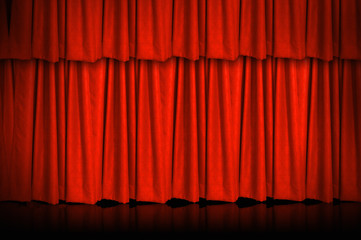 curtains and stage.