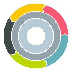 Colorful circle icon. Flat illustration of colorful circle vector icon for web