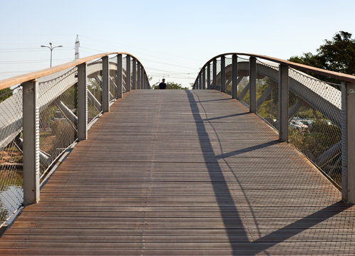 A pedestrian bridge.