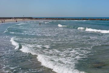 Wavy Mediterranean sea.