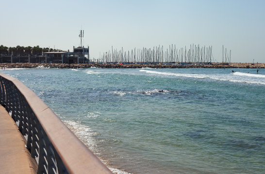 Wavy Mediterranean sea.
